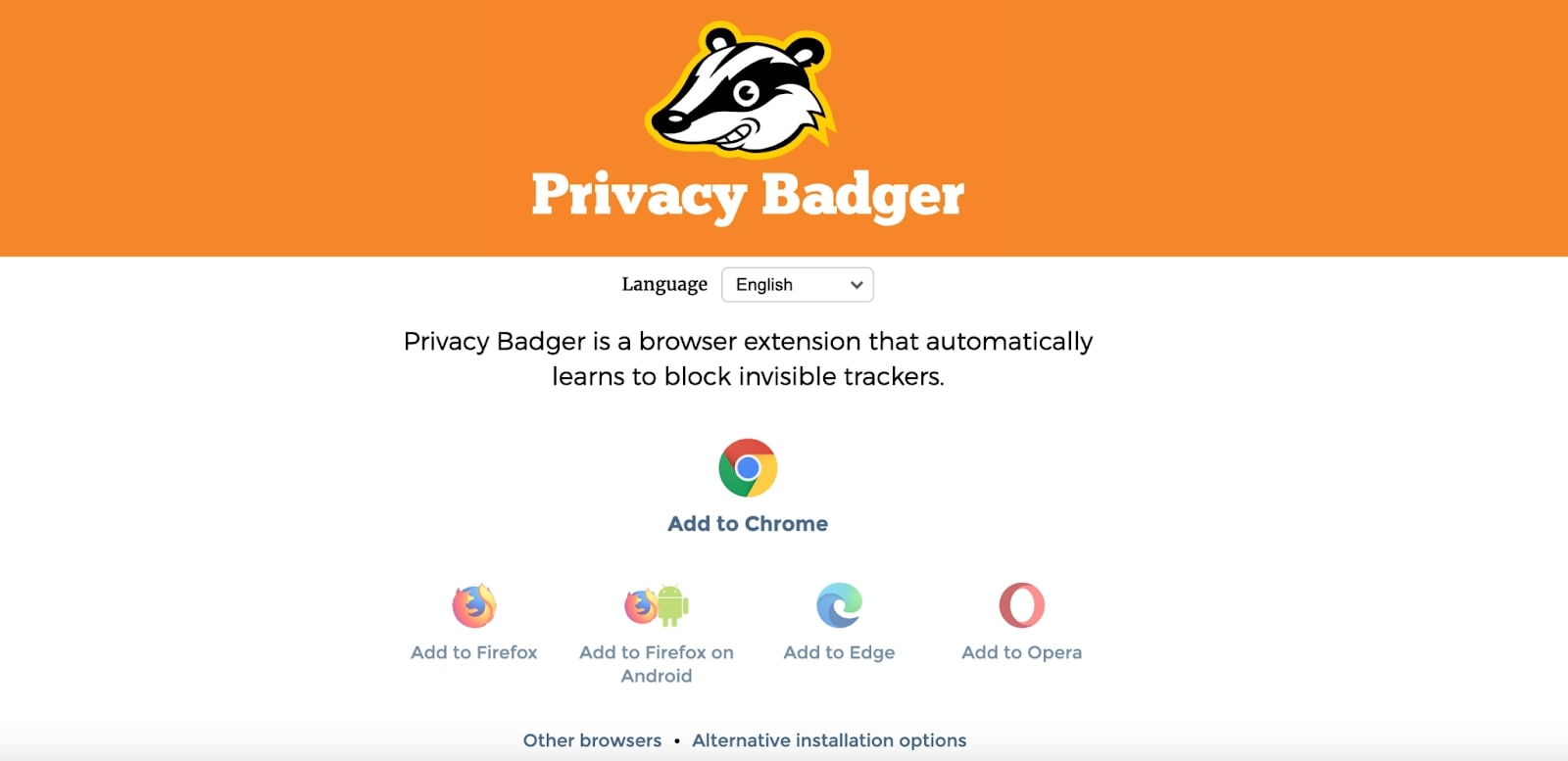Privacy-focused browser extensions that block trackers, including Privacy Badger, Ghostery and uBlock Origin