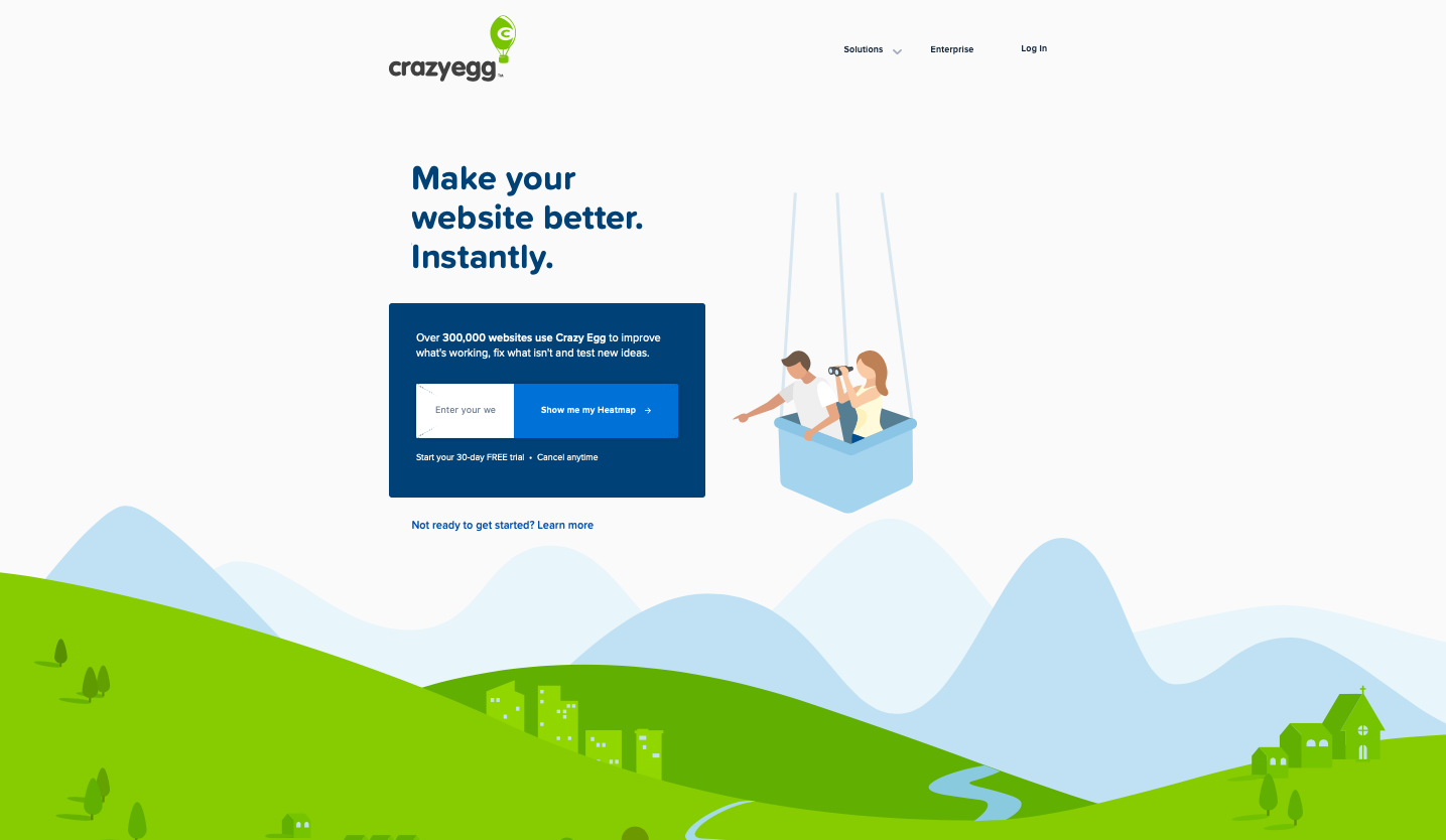 Crazy Egg heatmap and behavior analytics interface